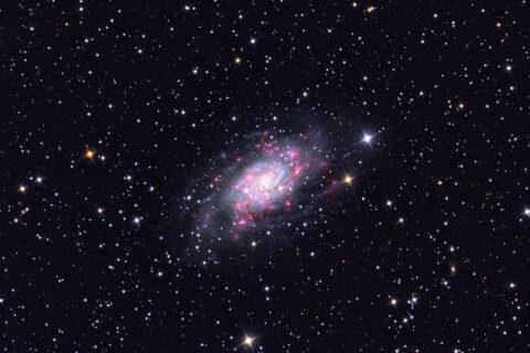 Galaxy NGC 2403 imaged with a telescope and a scientific CCD camera (Bild: Colourbox)